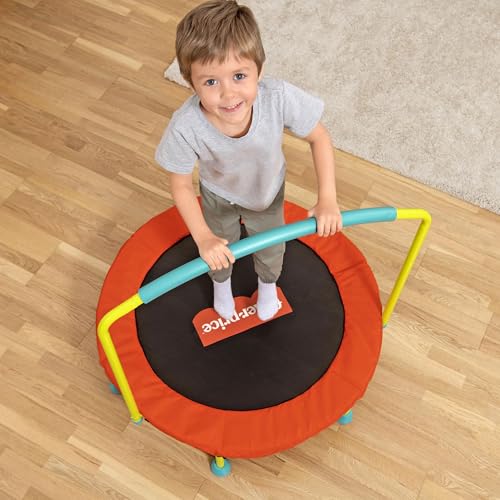 Fisher-Price Mini Trampoline, WonderJump 3ft Round Indoor Toddler Kids Trampoline with Stabilizing Handlebar - Image 6