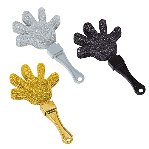 Amscan Glitter Hand Clappers - 7', Black, Silver & Gold, 12 Pcs #TOP28
