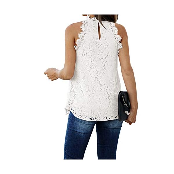 Berryou-Women-Lace-Crochet-Hollow-Out-Tank-Tops-Casual-Blouse-Summer-Sleeveless-Shirts-Clubwear-2021 Berryou Women Lace Crochet Hollow Out Tank Tops Casual Blouse Summer Sleeveless Shirts Clubwear 2023 White M