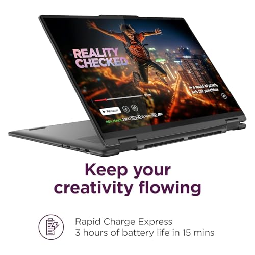 Lenovo Yoga 7i 2-in-1 Laptop, 16" FHD+ 2K Touchscreen Display, 12-core Intel Core Ultra 7 155U, 16GB LPDDR5X, 1TB SSD, Backlit KB, Fingerprint, Thunderbolt 4, Win 11 Home, Storm Grey, EAT 16GB USB Pen - Image 5