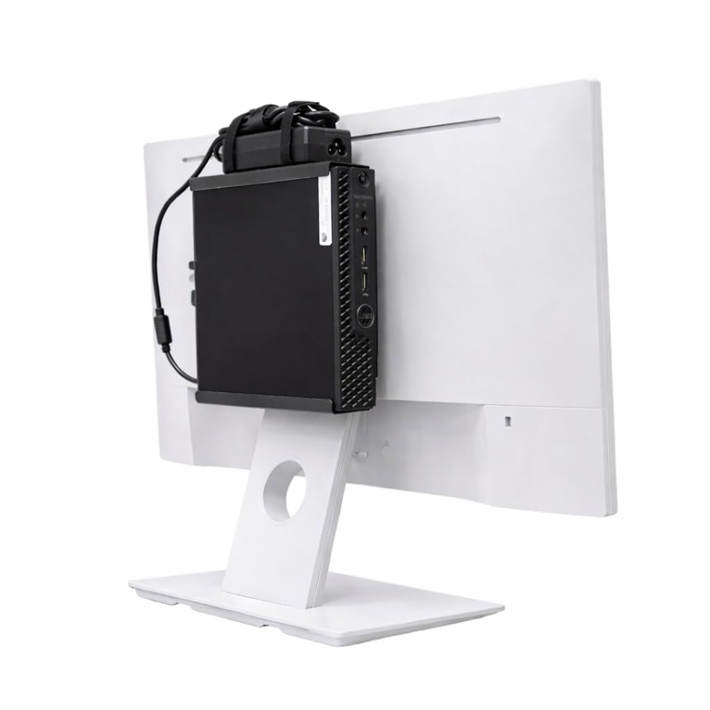 Varient Universal VESA Mount Bracket with Adapter Holding Cable Tie for HP, Dell & Lenovo Mini PC | Wall, Under Desk & Monitor Mount | Black Metal | 75x75mm and 100x100mm Compatible