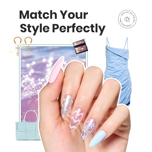 Gelab cosmetics LLC Beetles Glitter Nail Polish Set, 6 Colors Dreamy Pastel Pearl Quick Dry Nail Polish Kit, Long Lasting Shine DIY Manicure Girl - Spring Easter Nails Art 10 Count