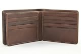 Tony Perotti Mens Italian Cow Leather Classic Bifold Multi Credit Card Wallet in Brown