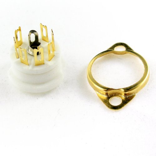 Cary 4Pcs Mini 7Pin Gold Ceramic Vacuum Tube Sockets Valve Base B7G 6Au6 Ef95 6C4 6X4 #TOP15