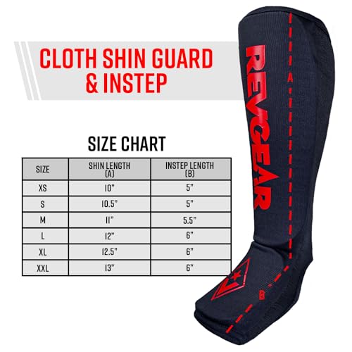 Revgear Dominator Muay Thai Shin Guard, MMA Shin Guard, Kickboxing, Cloth Shin Guard with Instep Strong Protection, Lightweight Durable (Large) - Thumbnail 5