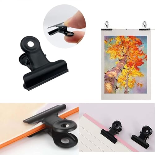 TMJFHAO 30 Stück klammern metall schwarz Binder Clips 22mm,Kleine Bulldogge Büroklammern klemmen klein für Akten, Papiergeld, Etiketten, Taschen, Geschäfte, Büro