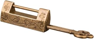 OSALADI 1 Set Lock Vintage Keys Mini Suitcase Cabinet Safety Locks Electronic Padlock Antique Keys Security Locks Zinc Alloy Padlock Retro Padlock Mini Jewelry Box Lock Cupboard Small Lock