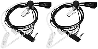BaoFeng 2 Pin PTT Mic Covert Acoustic Tube Earpiece Headset for Kenwood PUXING Baofeng UV-5R UV-5RA 888S 2 Way Radio(2 Pack)