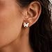 Atzeste Shiny Gold Earrings for Women,14K Gold Plated Butterfly Earrings for Women,14K Real Gold Plated Dainty & Trendy Butterfly Stud Earrings for Fashion Jewelry Gifts