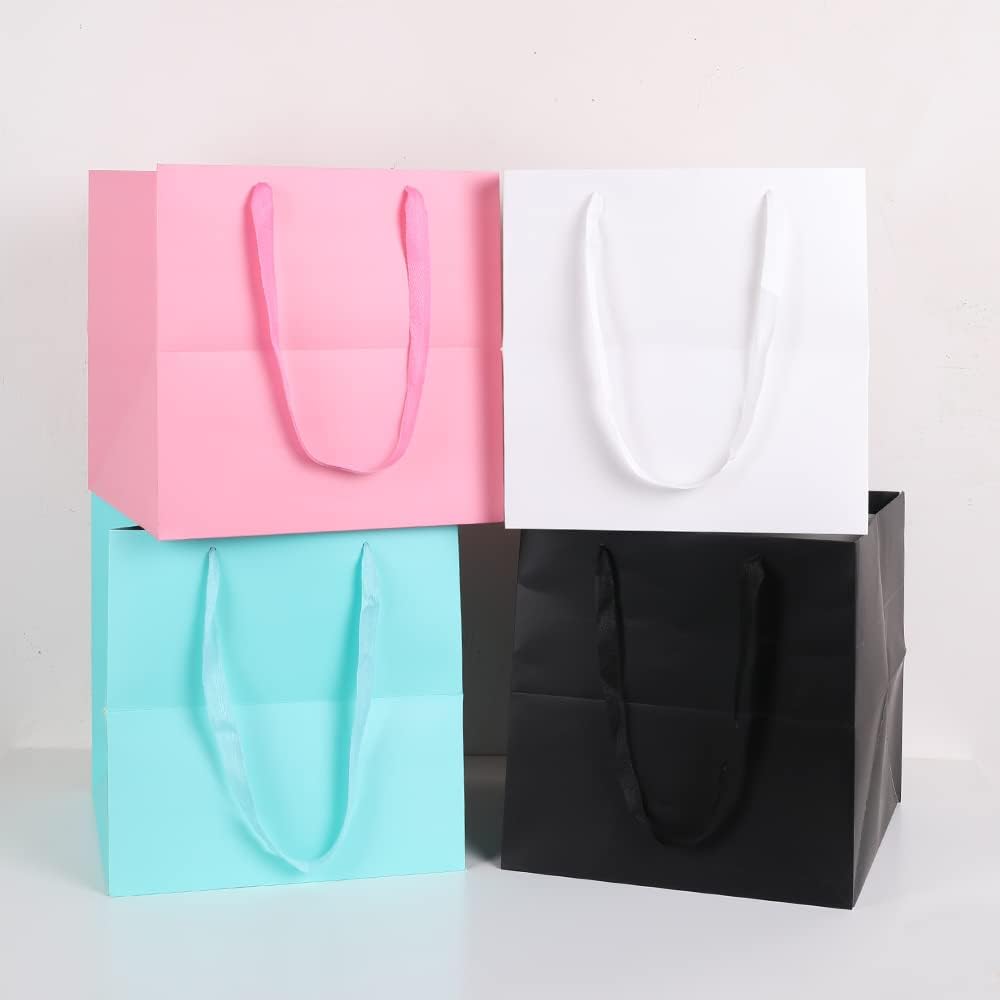 11.8" Large Gift Bag,Square Reusable Gift Bags Large for Birthday Wedding Christmas Presents Doll (Black) - Image 7