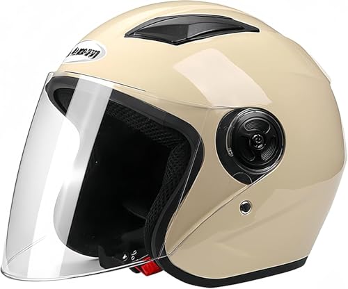 Casco retro de cara abierta con visera protectora para piloto de scooter
