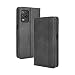 Produktbild GOGME Leder Hülle für Realme 8 5G / Realme Narzo 30 5G, Premium PU/TPU Folio Schutzhülle Handyhülle, Flip Case Cover Klapphülle mit Standfunktion & Kartensteckplätzen, Schwarz