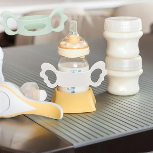 Zwenjuan Griffe für Flaschengriff,2 Stück Babyflaschen Griffe Flaschengriff Halter,Fütterungsflasche Tragegriffe Easy Grip Standard Silikon Flaschengriff,für Baby Kleinhand Greifdesign