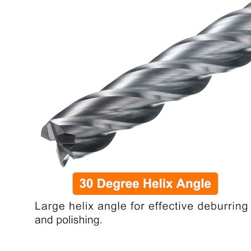 Image of HARFINGTON Carbide Square Nose End Mill Bit 5 /16 inch Cut Dia 4 Flutes TiAlN Coated Milling Cutter for Hardened Steel Metal (5 /16 inch Shank 1-5 /8 inch Cut Length 4 inch Long 30 Degree Helix HRC53-55)