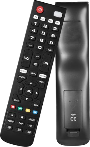 Universal Fernbedienung Kompatibel mit own Sky, Sky Q 1 TB oder 2 TB Box Plus der Sky Q Mini Box, offizielle Sky Markenverpackung, Schwarz, SKY135