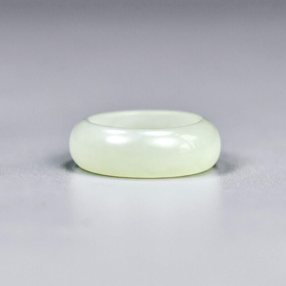 N/V Natürliche Hetian White Jade Ring Breite 6-8mm