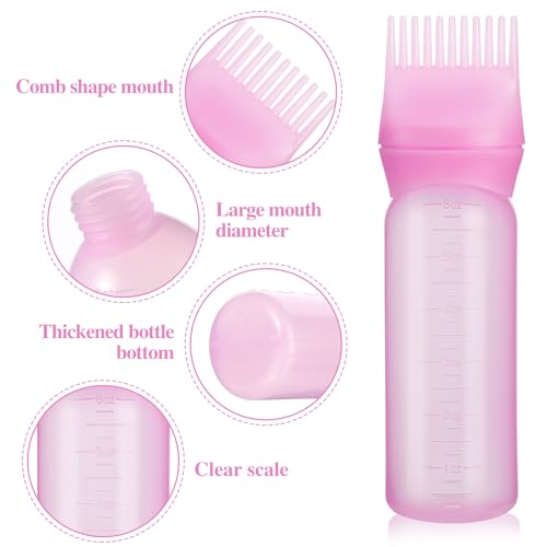 image for Pimoys 2 Pack Root Comb Applicator Bottle, 6 Ounce Oil Applicator for 