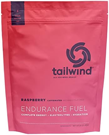 Tailwind Nutrition Endurance Fuel, Caffeine Drink Mix with Electrolytes, Non-GMO, Free of Soy, Dairy, and Gluten, Vegan Friendly, Raspberry Buzz, 30 Servings