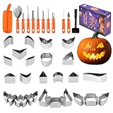 Halloween Kürbisschnitz-Werkzeuge Set mit 37 besonders robusten