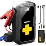 AUXITO 6000A Jump Starter with Air Compressor, 150PSI Digital Tire Inflator, 12V Portable Battery Booster for All Gas/8L Diesel Engine, Power Bank with Type-C Quick Charger, 400LM Emergency Light