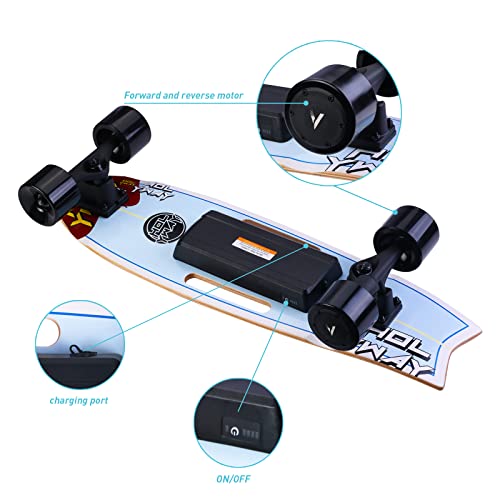 Holyway Electric Skateboard Electric Longboard With Remote Control Electric Skateboard,350W Hub-Motor,13 Mph Top Speed,5.5 Miles Range,3 Speed Adjustment,Max Load 160 Lbs,6 Months Warranty thumb #3