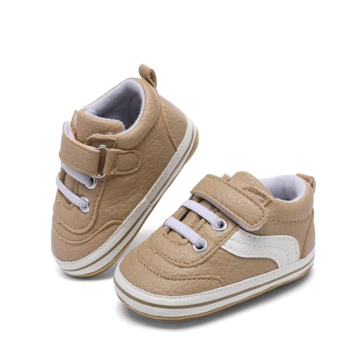 Image of Clowora Baby Boys Girls Shoes Non-Slip Rubber Sole Sneakers Infant First Walking Toddler Crib Shoes Newborn Loafers Flats.