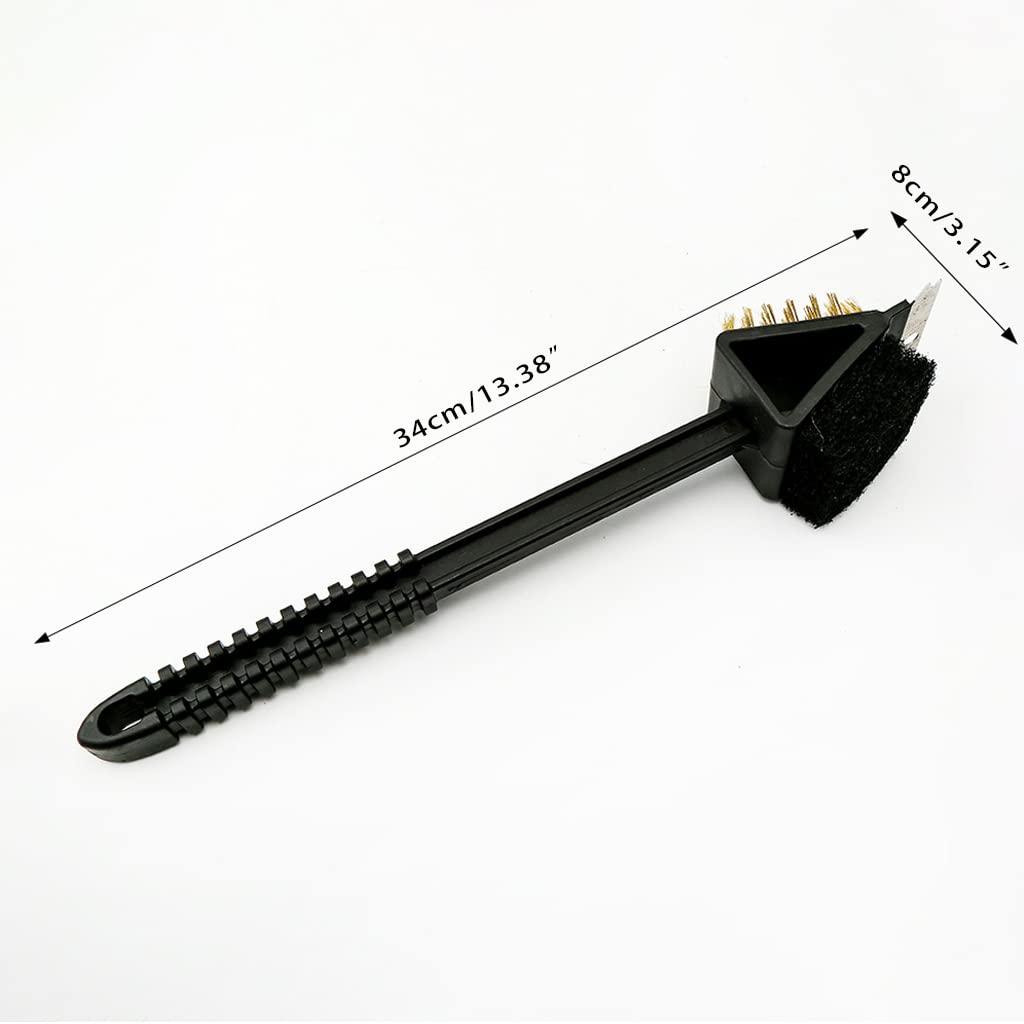 COOLHOOD 13inch Length Copper Wire Brush Kitchen Grill Oven Cleaning Brush Home BBQ Tools Safe for Porcelain Ceramic BBQ Grill Brush and Scraper Bristle Free