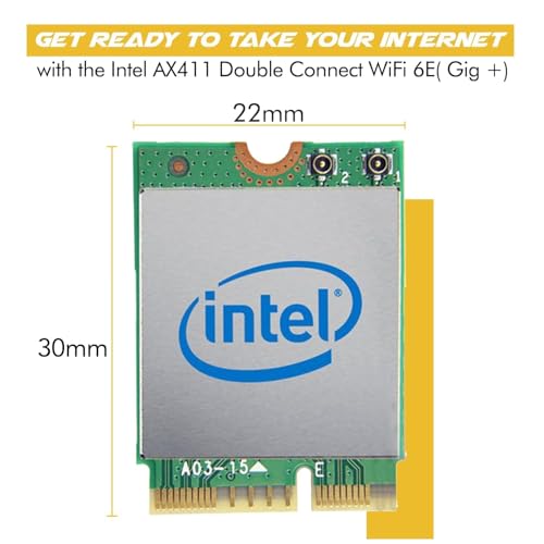 Image of WiFi 6E Adapter for Intel AX411 | Tri-Band Wireless | Up to 3.0 Gbps | CNVio2 M.2 Format for PCs | Bluetooth 5.3 Support | for Intel 12th Gen and Newer CPUs, Windows 10 /11, Linux | AX411NGW