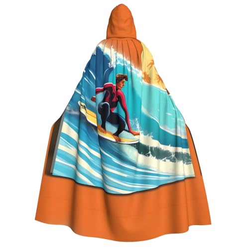 Disfraz de surfista hawaiano con estampado ondulado, unisex, con capucha, para mujeres y hombres, disfraz de vampiro, Halloween, cosplay, carnaval, fiesta temática