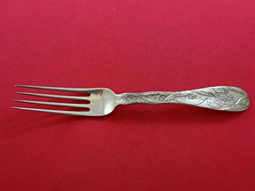 Lap Over Edge Acid Etched By Tiffany & Co. Sterling Silver Dinner Fork Iris 8" #TOP1