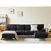 Wimarsbon 106” U-Shaped Couch with Double Chaise, Modern Upholstered 4-Seat Sectional Sofa Set for Living Room, Bedroom, Apartment, Easy to Assemble (Black-Faux Leather)