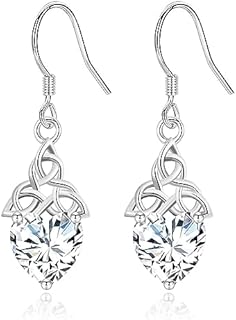 Silver Dangle Earrings for Women, Hypoallergenic Sterling Silver Sparkling Cubic Zirconia Dangle Drop CZ Earring Jewellery Gifts for Girls Birthday Christmas