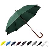 SoulRain 48" Arc Classic Wood Handle Umbrella Auto Open Windproof Unbreakable Stick Rain Umbrella (H