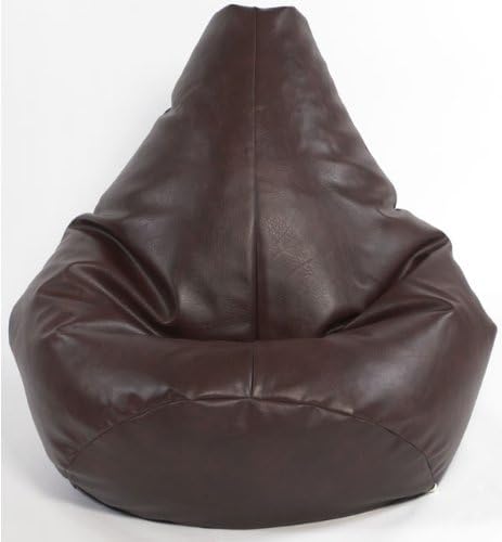 Kids Highback Gaming Beanbag Chair - Faux Leather, Brown