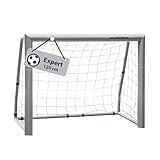 EINFACHER AUFBAU - Durch stabile Schraubverbindungen & beschriftete Stangen ist das Fußballtor kinderleicht aufgebaut. Das Polyesternetz ist dank des rückseitigen Metall-Wellenprofils auch blitzschnell montiert.