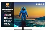 Philips Ambilight 55OLED810 4K OLED Smart TV - 55 Zoll Display mit P5 AI Perfect Picture Engine Ultra HD, Titan OS, Dolby Vision und Atmos Sound - Funktioniert mit Alexa und Google Sprachassistent