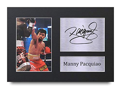 HWC Trading Manny Pacquiao A4 Senza Cornice Firmato Regalo Visualizzazione delle Foto Print Immagine Autografo Stampato per Gli Appassionati di Boxe