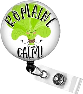 Romaine Calm Badge Reel, Funny Dietitian Badge Holder, Lettuce Badge Clip, Funny Nurse Badge Reel, Funny Nutritionist Badge Reel, Dietitian Graduation Gift, Funny Teacher Gift
