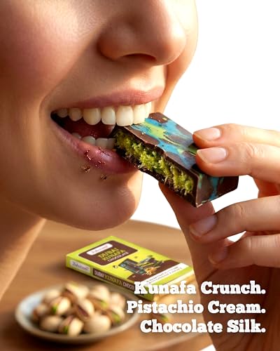 Image of Dryfruit Mart Dubai Kunafa Chocolate Bar, Filled With Crunchy Pistachio Kunafa, 90g (1 Pack)