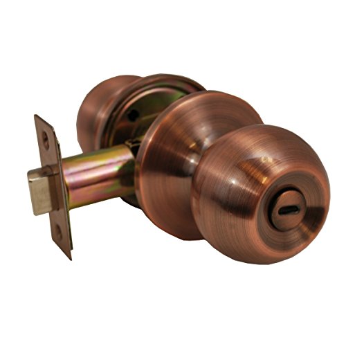 Constructors Chronos Privacy Door Lockset Knob Handle For Bedroom And Bathroom Antique Copper #TOP1
