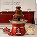OVENTE 3 Tier Chocolate Fondue Fountain Machine, Stainless Steel Electric Mini Choco Warmer for Parties, Melts Cheese, Liqueurs, Dip Strawberries, Apple Wedges, Vegetables, Candy and More, Red CFS73R