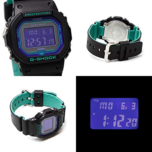 [カシオ]【Bluetooth & 電波ソーラー】G-SHOCK ジーショックカシオ GW-B5600BL-1 タフソーラー マルチバンド6 ブラック ネオンパープル スマホ連動 電波時計 スマートウォッチ ボーイズサイズ メンズ 男性用 ユニセックス スクエア 四角 スピードモデル スマートフォン [並行輸入品]