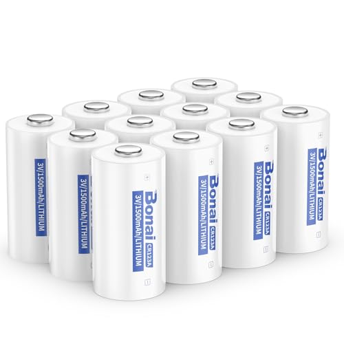 BONAI Batterie CR123A 3V 1500mAh (12 pezzi)