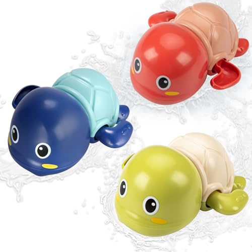 image for TOHIBEE Bath Toys, 3 Pack Cute Swimming Turtle Bath Toy for Toddlers 1
