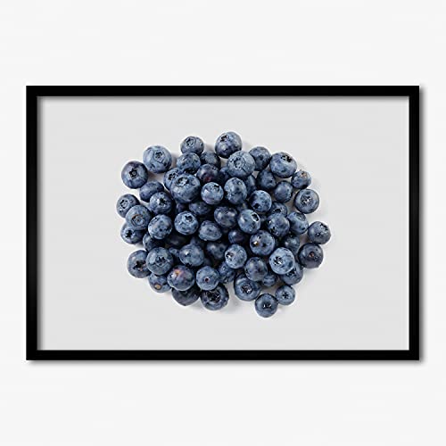 Tableau photo de myrtilles et cadre en bois 70x50 cm pour la décoration de cuisine moderne