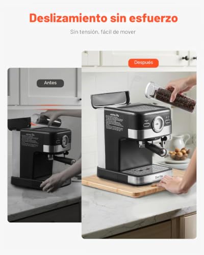 Miniatura 6 de Vevor Deslizador Para Electrodomésticos 267 X 330 X 21 Mm Bandeja Deslizante De Madera Grosor De 1,8 Cm Con Ruedas De Goma Y Asa Hueca Ideal Para Cafeteras Y Encimeras De Cocina, Color Madera