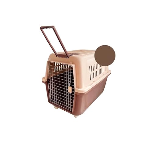 ペット猫犬スーツケース期間限定プレゼント 航空輸送ボックス 猫ケージペット用品 ドッグケージ アウトボックス キャンピングキャリー (ブラウン, XL)