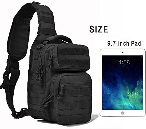 REEBOW GEAR Tactical Sling Bag for Men Military Single Shoulder Backpack Outdoor EDC Range Pack (Black) by REEBOW GEAR - Image 2