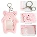 3PCS Photocard Holder with Keychain, Cartoon Plush Card Cover, Kawaii Card Cases Student, Cute Photo Protective Sleeve for ID Badge (Pink, White, Yellow)