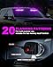 HLauto 6Z4J Emergency Dash Strobe Lights: 2x16.8 inch Purple White Safety Lights, 48 LED Flashing Warning Hazard Interior Windshield Visor Traffic Light Bar for Trucks, Construction Vehicles